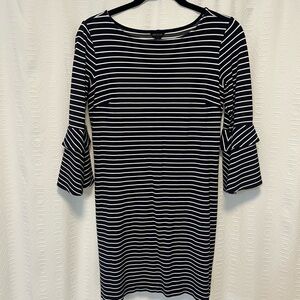 Ann Taylor navy and white Striped Dress